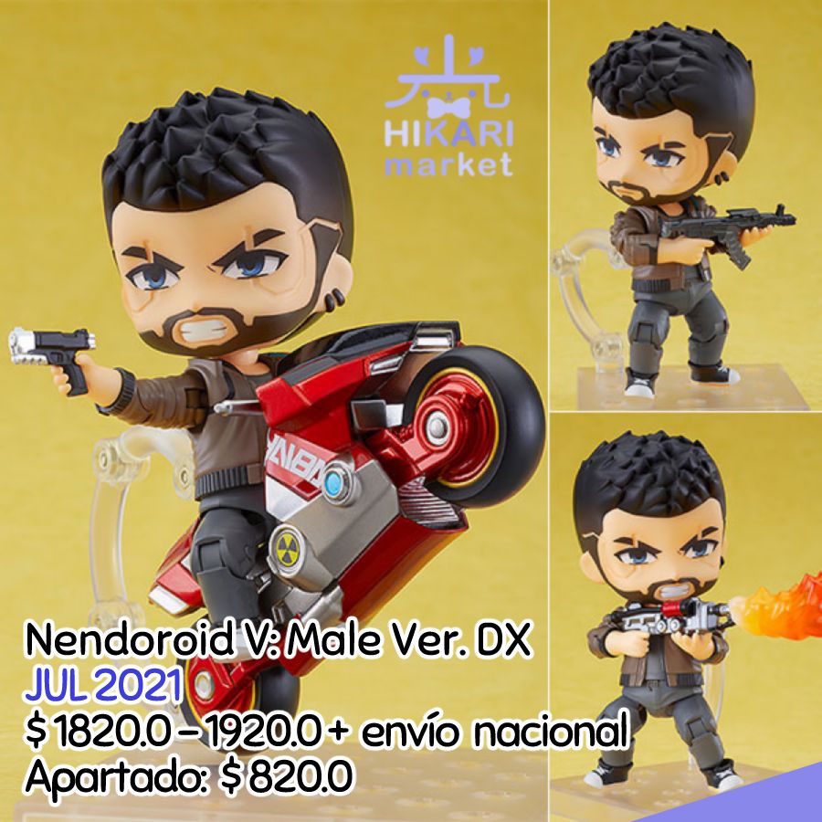 HikariMarket's tweet photo. #PREVENTA | Disponible hasta agotas existencia.
🆕Nendoroid V: Male Ver. DX
🔖Precio: $ 1820.0 - 1920.0 + envío nacional.
📅Julio 2021. 🏷️Apartado: $ 820.0
🛒Órdenes y formas de pago vía inbox.💟Detalles: figura de 10 cm.
#Nendoroid #GSC #AnimeMerchandise #Cyberpunk2077 https://t.co/w6fARyDqJo