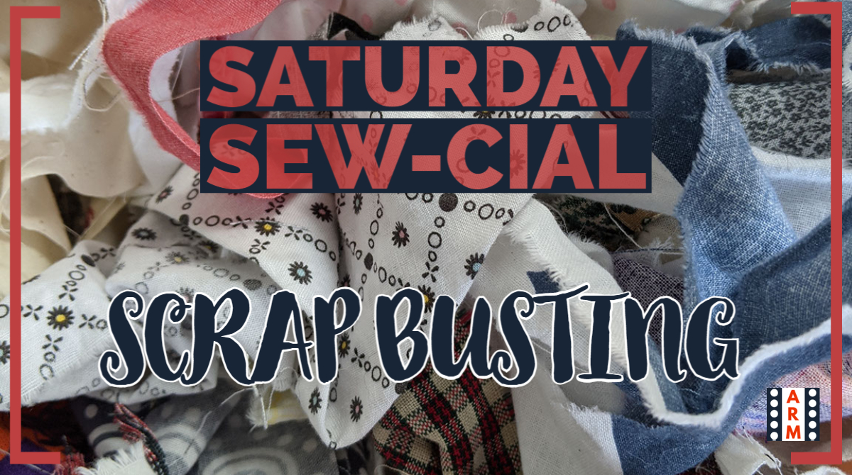 ArtistsARM's tweet photo. Trying to figure out what to do with scraps? Bring your ideas and see what everyone else is doing! 
https://t.co/uqPm6ZUqTC
[img alt: text "Saturday Sew-cial, Scrap Busting" on background of fabric scraps] https://t.co/ODacyZ9sTM