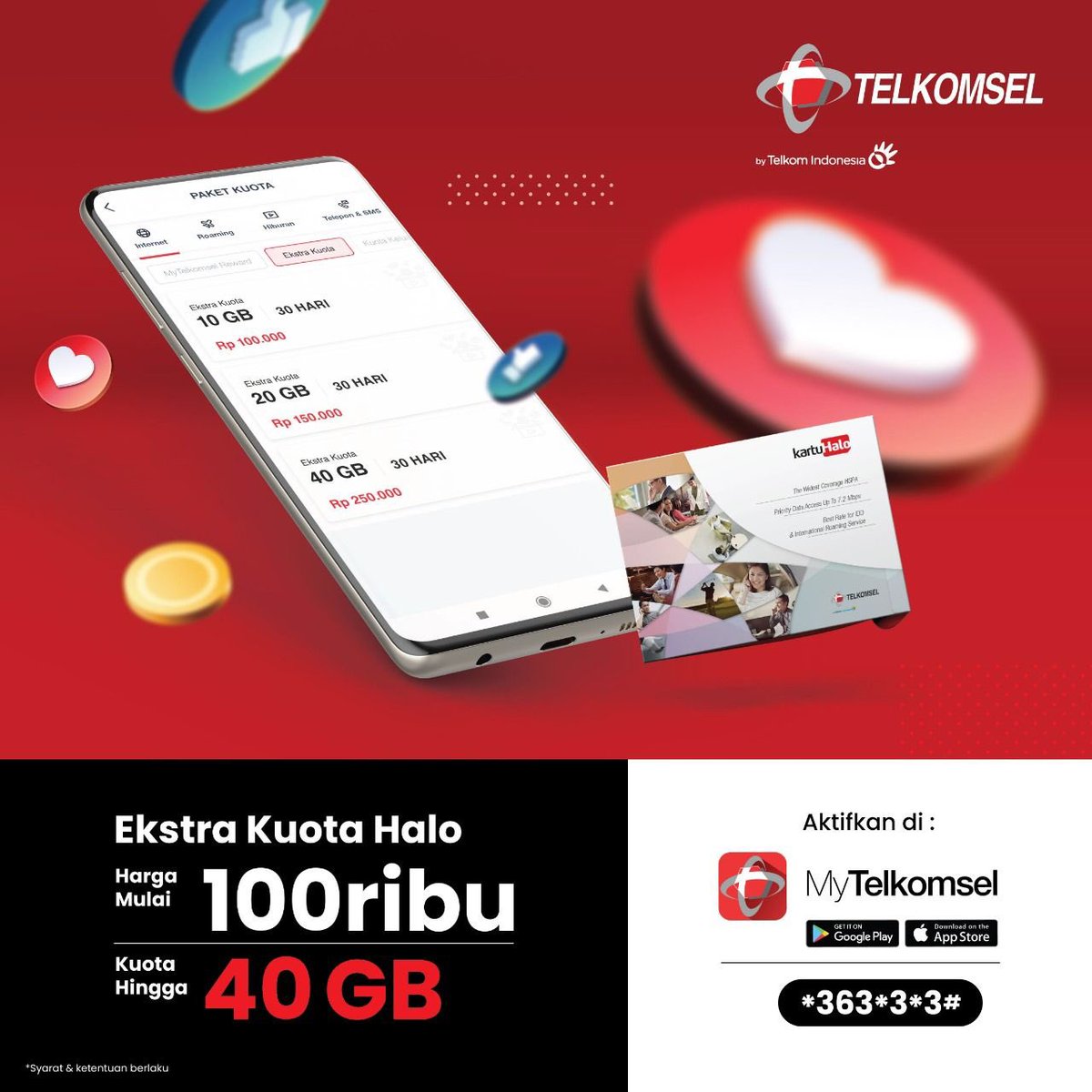 Ekstra Gampang Ekstra Nyaman Internetan dengan Ekstra Kuota
Mulai Rp. 100.000 dapatkan paket data hingga 40 GB
Kamu bisa aktifkan di MyTelkomsel atau *363*3*3#
#ekstrakuota
#internetancepat
#internetcepat
#kartuhalo

telkomseljawabali.com/referral/71/7R…