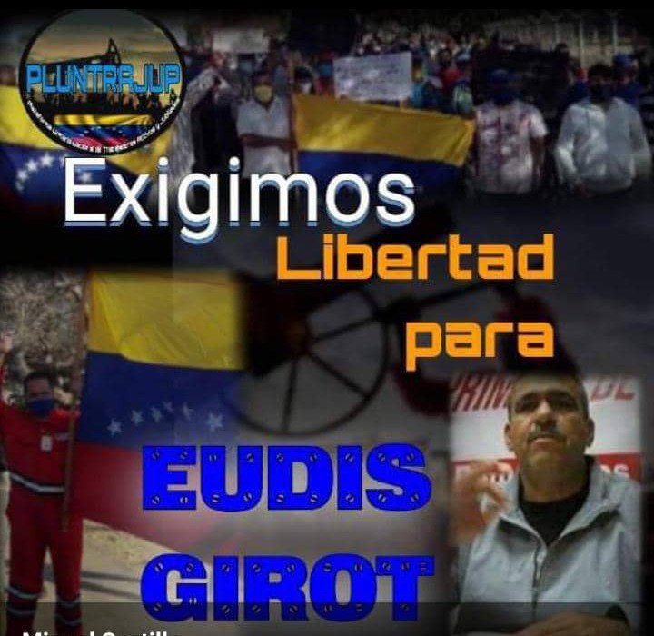 GIROT NO ES TERRORISTA, ES SINDICALISTA!!!

Hoy cumple tres meses detenido Dir. E. FUTPV por exigir salud y vida de petroleros y cumplir su deber. Pedimos libertad sindical y derecho a protestas pacificas. 

LIBERTAD YA!!!

<a href="/NicolasMaduro/">Nicolás Maduro</a> 
<a href="/TarekWiliamSaab/">Tarek William Saab</a>