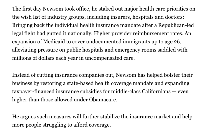 Since getting into office, progressives have furiously debated whether Newsom has effectively abandoned single-payer or if he is taking necessary incremental measures. You can be the judge of it - State legislative leadership is probably a bigger obstacle to single-payer.