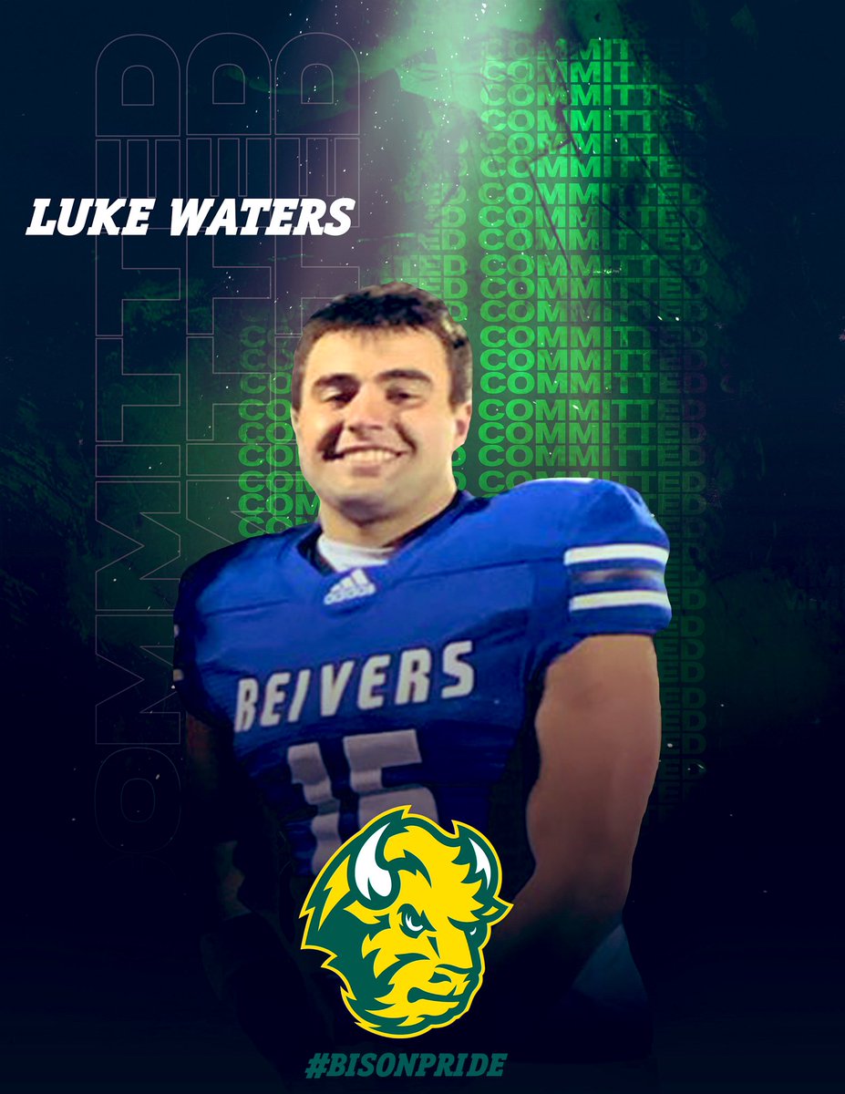 luke_waters2's tweet photo. Excited to announce I am committing to North Dakota State University to continue my academic and athletic career! #GoBison 🤘 https://t.co/DOG9RNjVNV