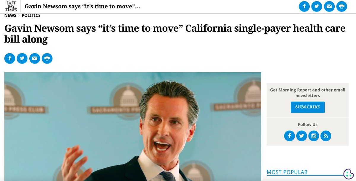 In 2018, for the first time in his career, Newsom decided to tack left in preparation for his gubernatorial bid. He embraced single-payer (and got the support of the California Nurses Association) and stated his opposition to fracking, among other progressive positions.