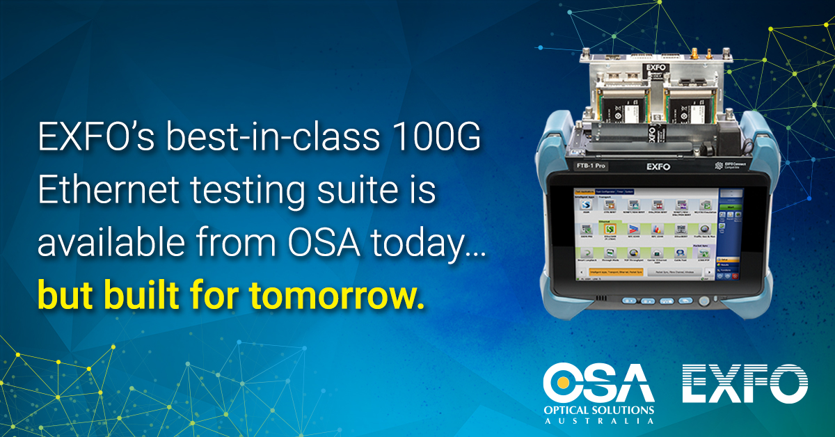 osaaus's tweet photo. @EXFO - FTBx-88260 -1G to 100G network tester offers versatile testing on a single module including 10M to 100G (including 25G), fibre channel, latency measurements and multiple services validation.

Find out more on our website >> https://t.co/9WWcq2Ywqh https://t.co/bCC9PFJTcu