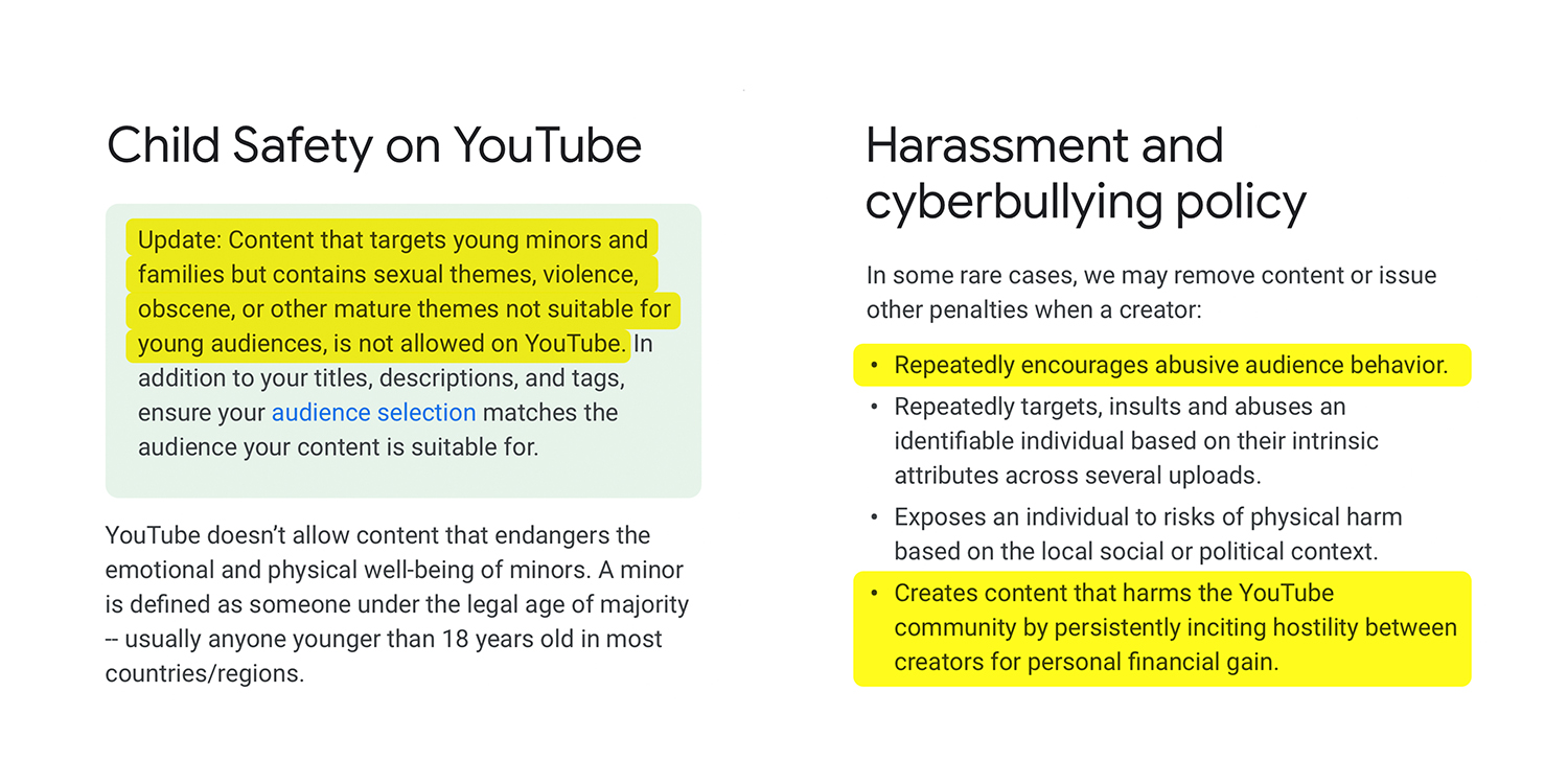 Teamyoutube On Twitter Tomwilson2323 1 2 This Video Violated Two Policies 1 Child Safety By Looking Like It Was Made For Kids But Containing Inappropriate Content 2 Harassment By Inciting Harassment Other