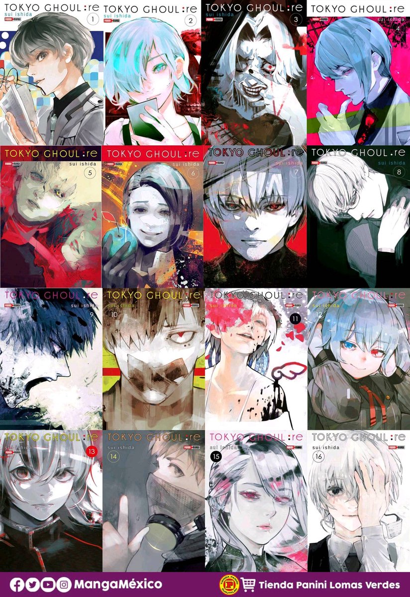 Manga Mexico Tokyo Ghoul Re De Sui Ishida Llego A Mexico En Junio De 17 De La Mano De Panini Manga Hoy Les Traemos Sus 16 Portadasmexicanas Las Coleccionaron Todas