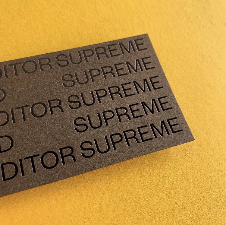 ballanddoggett's tweet image. Eye catching business cards using Colorplan Citrine, Lockwood Green and Bagdad Brown and foil stamped in Black Gloss

Produced by @hungryworkshop 
Designed by @studiohiho 
Client @ed_supreme 

@colorplan_papers 
#colorplan #colorplancolours #businesscard #letterpress #foilstamp