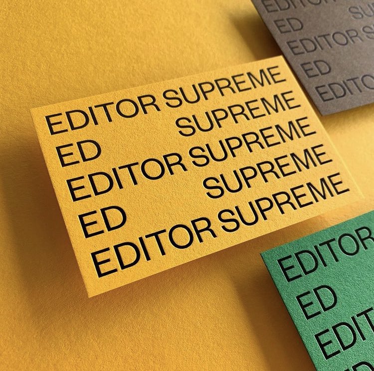 ballanddoggett's tweet image. Eye catching business cards using Colorplan Citrine, Lockwood Green and Bagdad Brown and foil stamped in Black Gloss

Produced by @hungryworkshop 
Designed by @studiohiho 
Client @ed_supreme 

@colorplan_papers 
#colorplan #colorplancolours #businesscard #letterpress #foilstamp