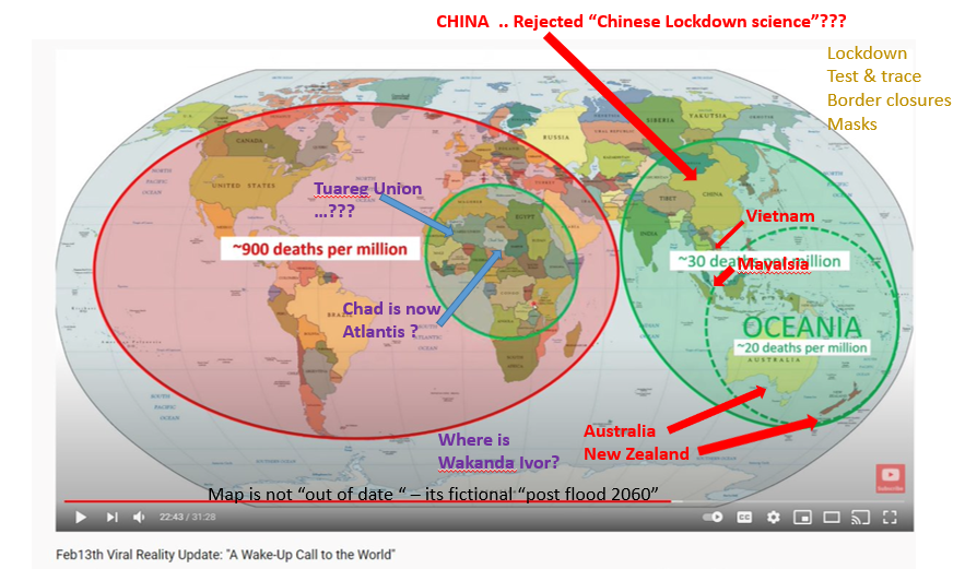 last time I Included the Map part … mainly for humor  #wakandaforever but I guess since we are revisiting things let's have another look at another MASSIVE  #SELFOWN by Ivor He points to low mortality rates in Asia-Pacific as proof of the failure of “China lockdown science”