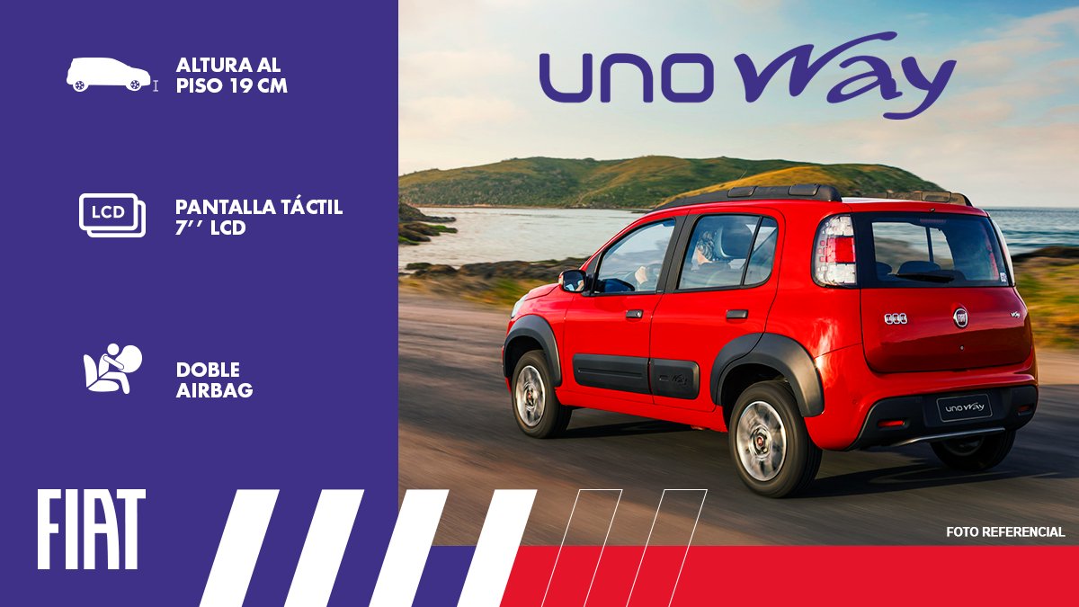 Compacto a la vista y amplio cuando estás a bordo🚘😎. Cotiza tu #FiatUnoWay aquí y empecemos el camino nuevamente👉📲: fiat.com.pe/cotizar/

#Fiat #fiatperú