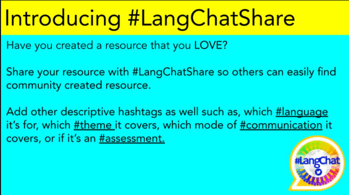 langchatPLN's tweet photo. Get ready! T minus 20 minutes till #LangChatShare 
@IndwellingLang
@MundoDePepita
@joedale
@SenorParodi
@htrude07
@DiegoOjeda66
@MaryRuths
@PapillonAnne
@sratanguera
@clair3garcia
@IWA_Spanish
@Kelferg
@profe_robbins
@D103Vincent
@cadamsf1
#langchat https://t.co/XF4kyuUIIZ