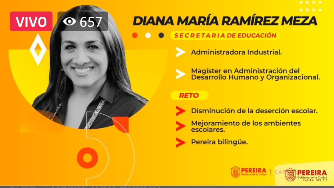 CIAF on X: "Bienvenida Dra. Diana María Ramírez Meza, nueva secretaria de educación del municipio de Pereira. @pereiracapitaldeleje https://t.co/GC8hhYAiVt" / X