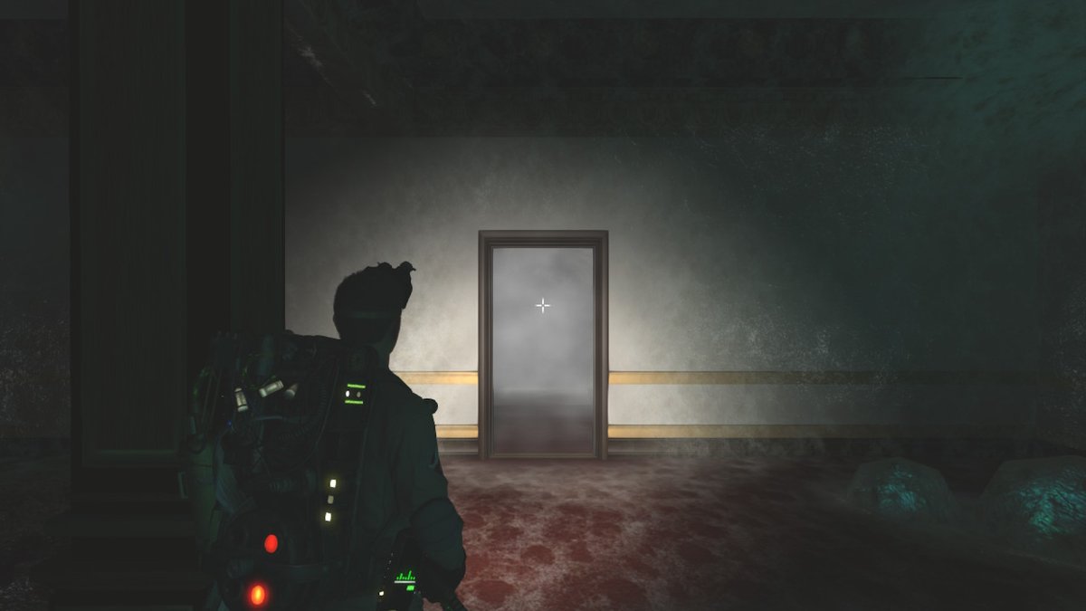 FlyweightGrumpy's tweet image. Ghostbusters rookie stares in the door with a tunnel leading to the Spider Witch's Lair. #NintendoSwitch