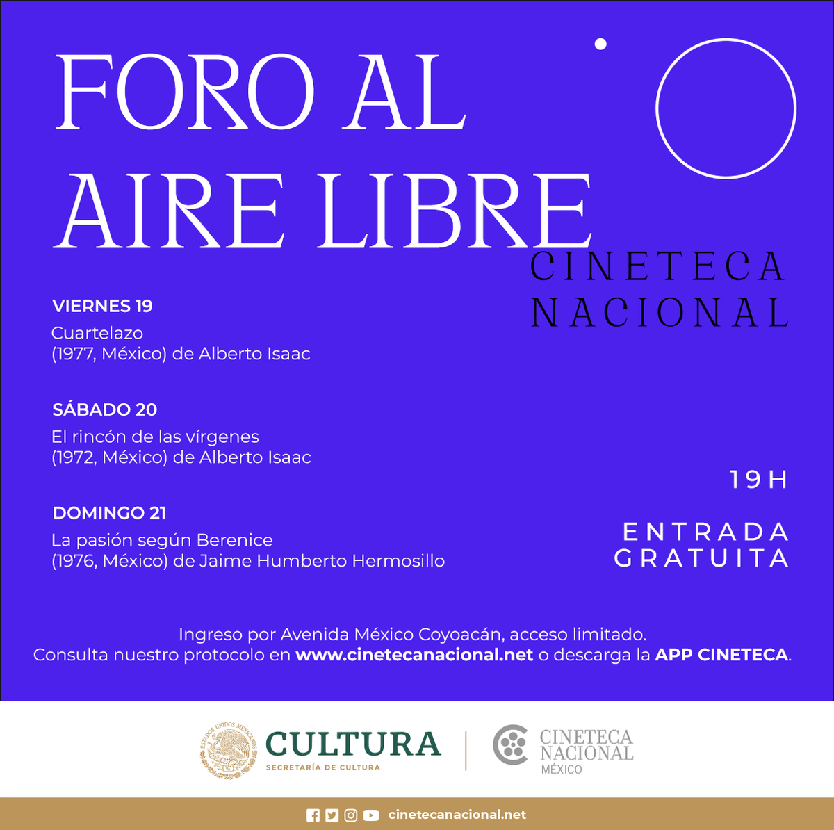 CinetecaMexico's tweet photo. ¡Es HOY!
Reanudamos proyecciones en el FORO AL AIRE LIBRE con CINE MEXICANO 👇🤗🌿😷👇
¡Ya estamos listos! https://t.co/TfbDpfNyfN