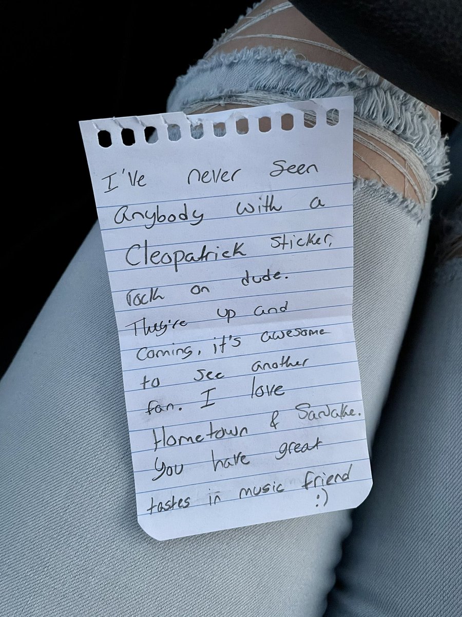 michaellaaa1's tweet photo. yooo @cleopatrickband check out this note that i just found on my car! nrm forever🤘🖤 https://t.co/y5A0QsXyL4