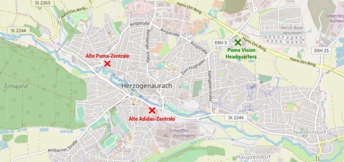 4) By 1948, the brothers had broken up Dassler Shoe Factory — each setting up their own shop on opposite sides of town.Adolf named his new company “Adi-das” as a combination of his first and last name. Rudolf tried a similar concept with ‘Ruda’ but eventually settled on Puma.