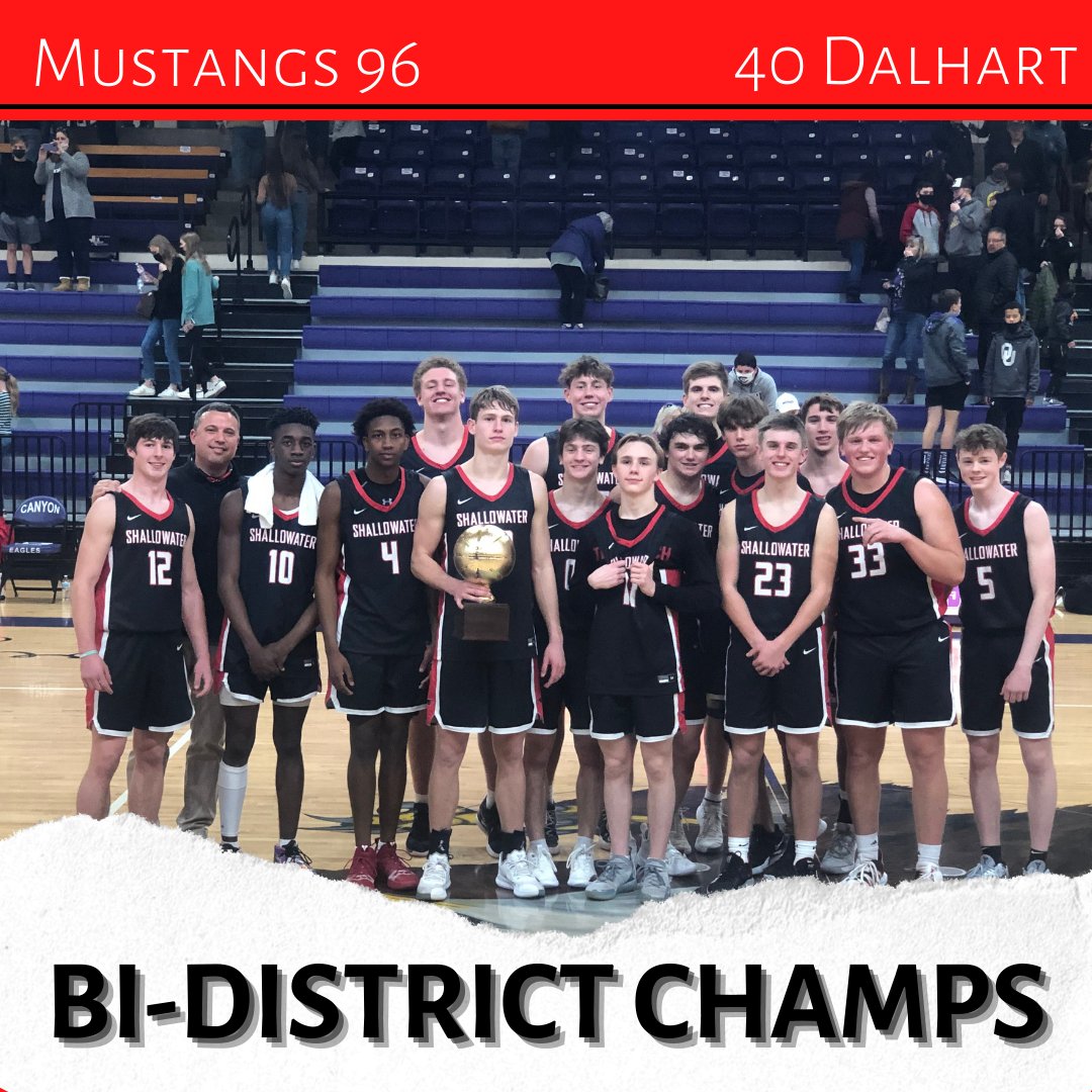 shallowaterisd's tweet image. The Mustangs are BI-DISTRICT CHAMPS after a huge victory over Dalhart! Way to go, Mustangs!!