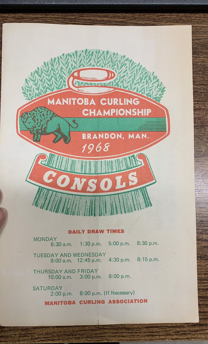 BrandonCurling's tweet photo. #tbt
1968 Brandon, MB hosts the MB Provincials, known then as the British Consols Competition.
Team Yerama/Parker (Dauphin Curling Club) won &amp; went onto compete in Kelowna, BC. https://t.co/bhANTRUfCI