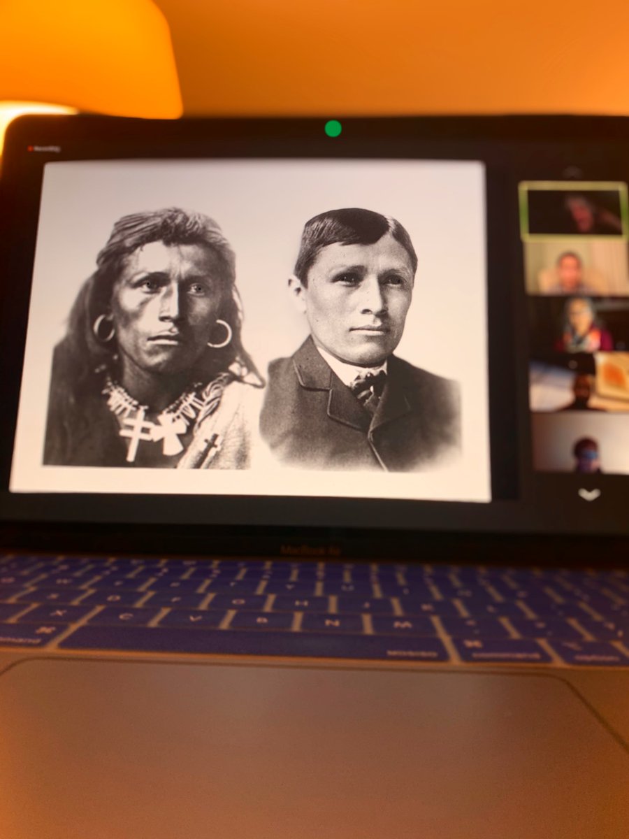 When #highered meets #k12ed!  🎤-out to @flokoul and the @loyolaUM_CISJ program for inviting members from my school community to join her grad class’ Zoom to learn more about the real purposes behind #NativeAmerican boarding schools  #assimilation #edchat #DEIJ