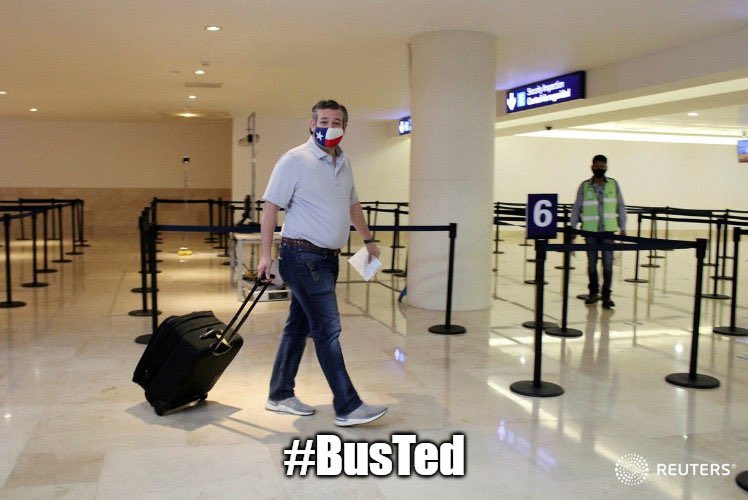 GraysonSchaffer's tweet photo. False flag attack. That’s antifa impersonating Ted Cruz acting like a coward. #TedFled https://t.co/FOD5fpP9C3