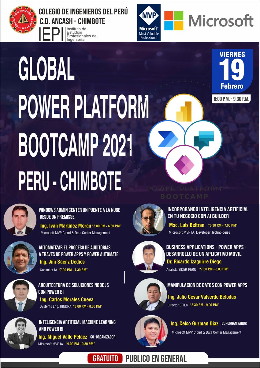 Se hace extensiva la invitación   forms.gle/uqWW5VQVrtE1aJ…
💻Unirse a la reunión Zoom
zoom.us/j/96371975593...
-----------------------------------
ID de reunión: 963 7197 5593
Código de acceso: 866254
#MVPBuzz
#GlobalPowerPlatformBootcamp
#GPPB2021