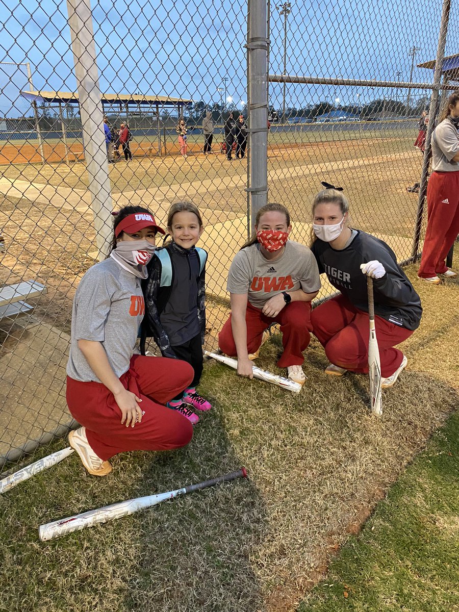 UWA_Softball's tweet photo. So this is REALLY what it is all about! We came to get some reps in at a city park in Pensacola and they had their “rec” ball tryouts we got to meet Mikayla and Kailey who will play their first season in 2021! What a blessing and fabulous reminder or pure JOY! @UWAAthletics https://t.co/SCfh4WvF19
