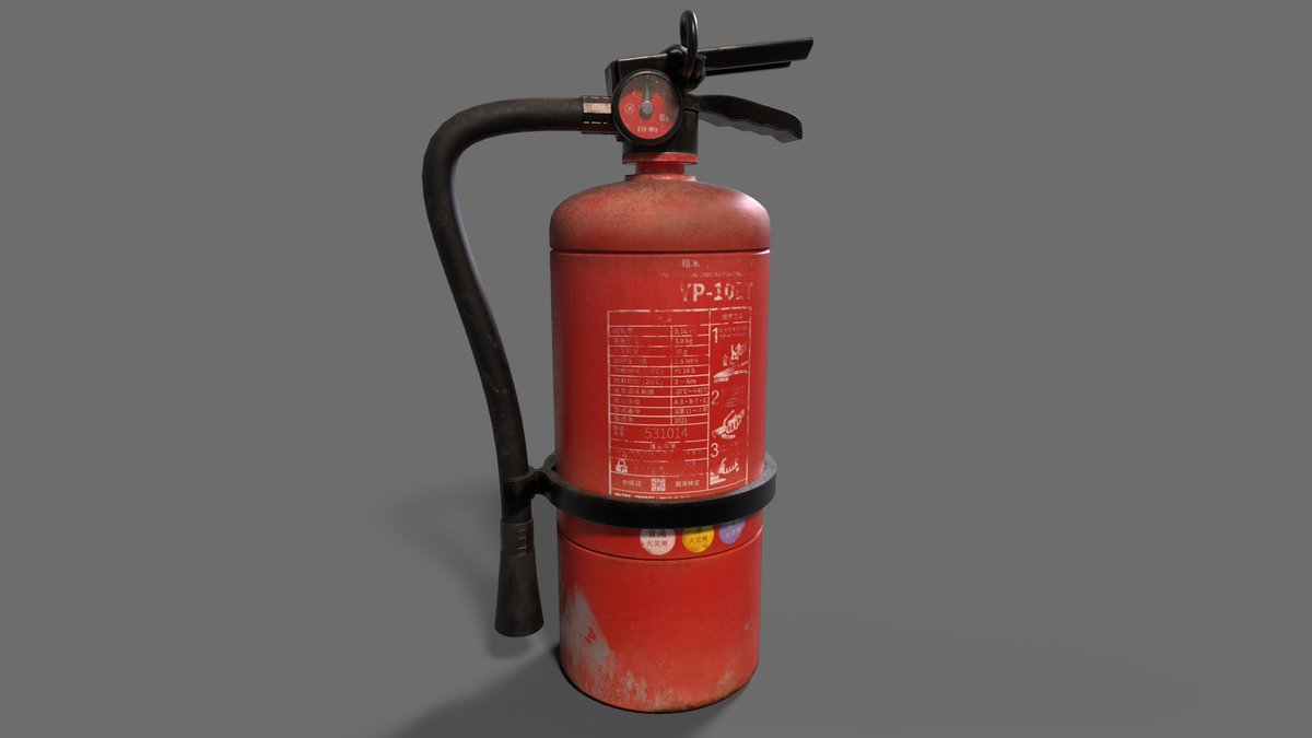 RT @Shunta_CGM: Dirty Fire Extinguisher.

#3DCG 
#MAYA 
#SubstancePainer https://t.co/8oYXHyV6Yn