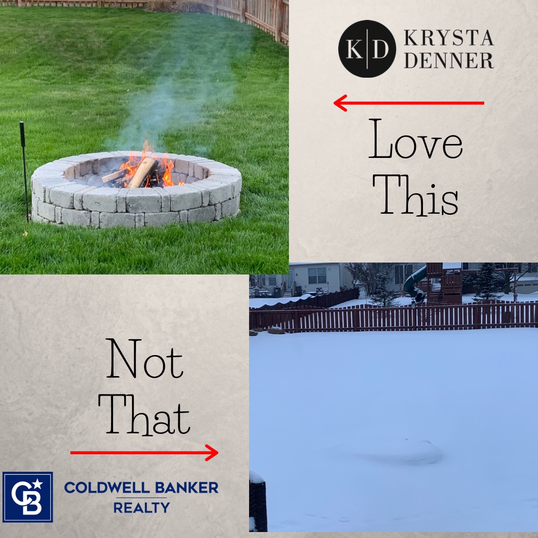 HomeWithKrysta's tweet photo. My version of eat this, not that - Firepit edition. #eatthisnotthat #firepit #snow #waitingonsummer #homewithkrysta #krystadenner https://t.co/DCOuhDkxsl