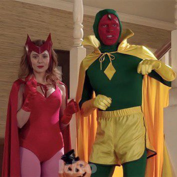 Vision is aggrieved early on because there are “no other clothes in his closet”. He then tells  #Wanda   he isn’t coming trick or treating because he’s going on Neighhood Watch, Wanda is perplexed, this wasn’t in her plans.  #TheVision   tells her to “Be Good”.  #WandaVision  