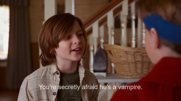 -cartoon shark colours are always blue and white, the same colours Pietro dons. -In the opening scene, Tommy says that Billy is afraid to wake Pietro up in case he’s a vampire.-another hint at the ads referencing Infinity Stones. If accurate, this would be the Soul stone.