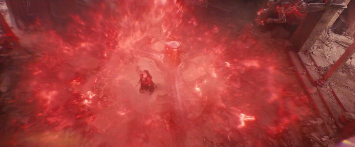 When she turns around, she sees the dead version of him complete with the bullet holes. The last time she saw him, much like with Vision in episode 4