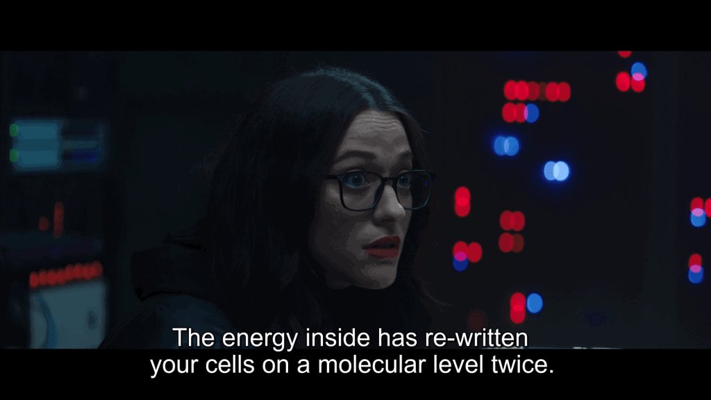 The trio (Jimmy has hands!) do away with some Sword agents and steal their uniforms to investigate Hayward. Darcy finds evidence that Monica’s DNA has been altered on a molecular level *COUGH* after crossing the Hex barrier twice. Spectrum.