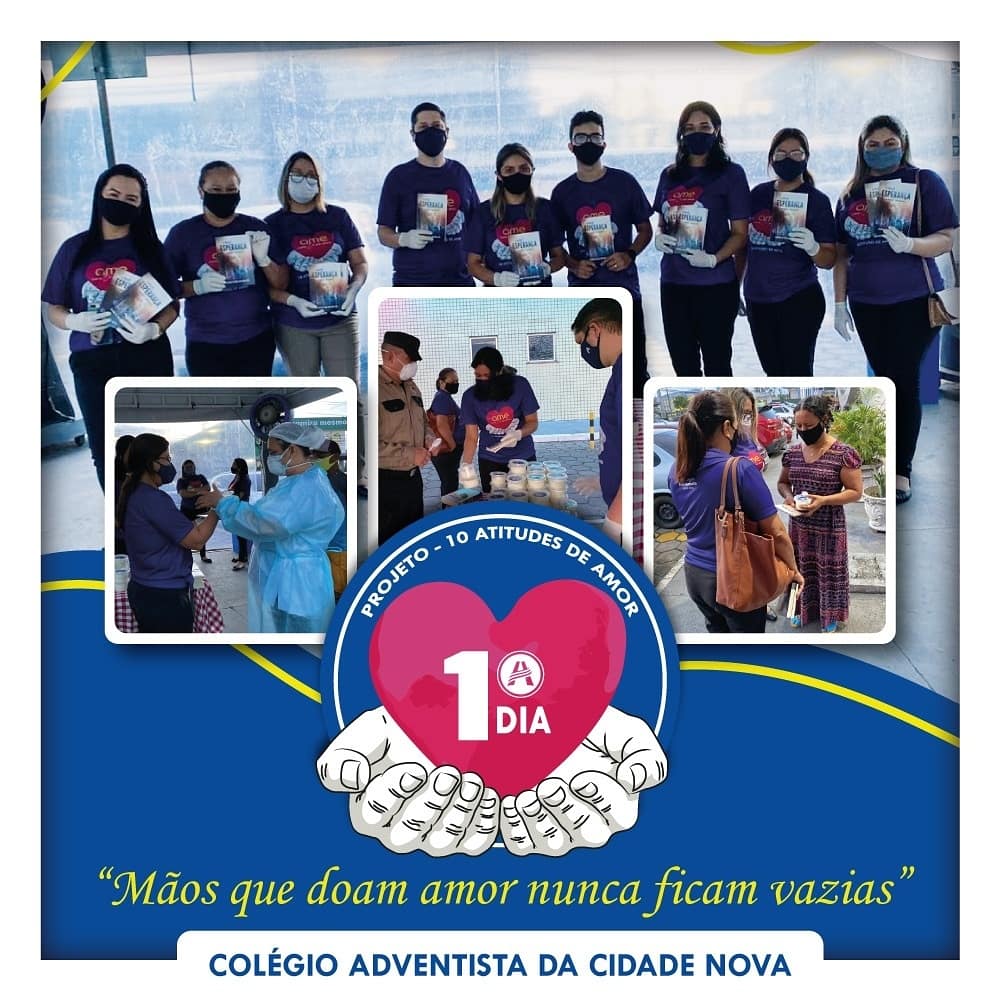 silvanarys1's tweet photo. Hoje, o Colégio Adventista da Cidade Nova, fez a sua primeira ação do projeto 10 ATITUDES DE AMOR , no Hospital Platão Araújo, levamos oração como alimento espiritual e entregamos o  livro Impacto Esperança, juntamente com um delicioso mingau para  fortificar o corpo.#Uniao#AAmaR https://t.co/Nwu9DQ8Mcs