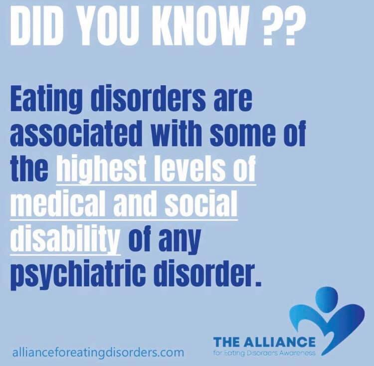 BeatEDs's tweet photo. Image via @alianceforeda. Eating disorders are serious mental illnesses and impact daily functioning when untreated.
#ed #edawareness #edrecovery #iaedp #smi #mentaldisorder https://t.co/z0tTlpPuYL