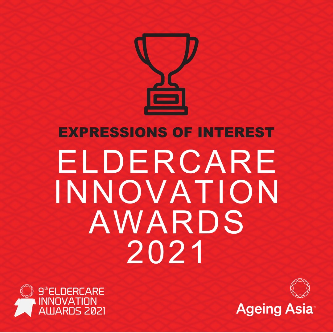 The 9th APAC Eldercare Innovation Awards 2021 is calling for submission soon! Email us at awards@ageingasia.com for assistance or log on to bit.ly/2021eldercarei… to be kept in the mailing list for the call for submission. 
Watch out for the new categories for the 2021 edition!