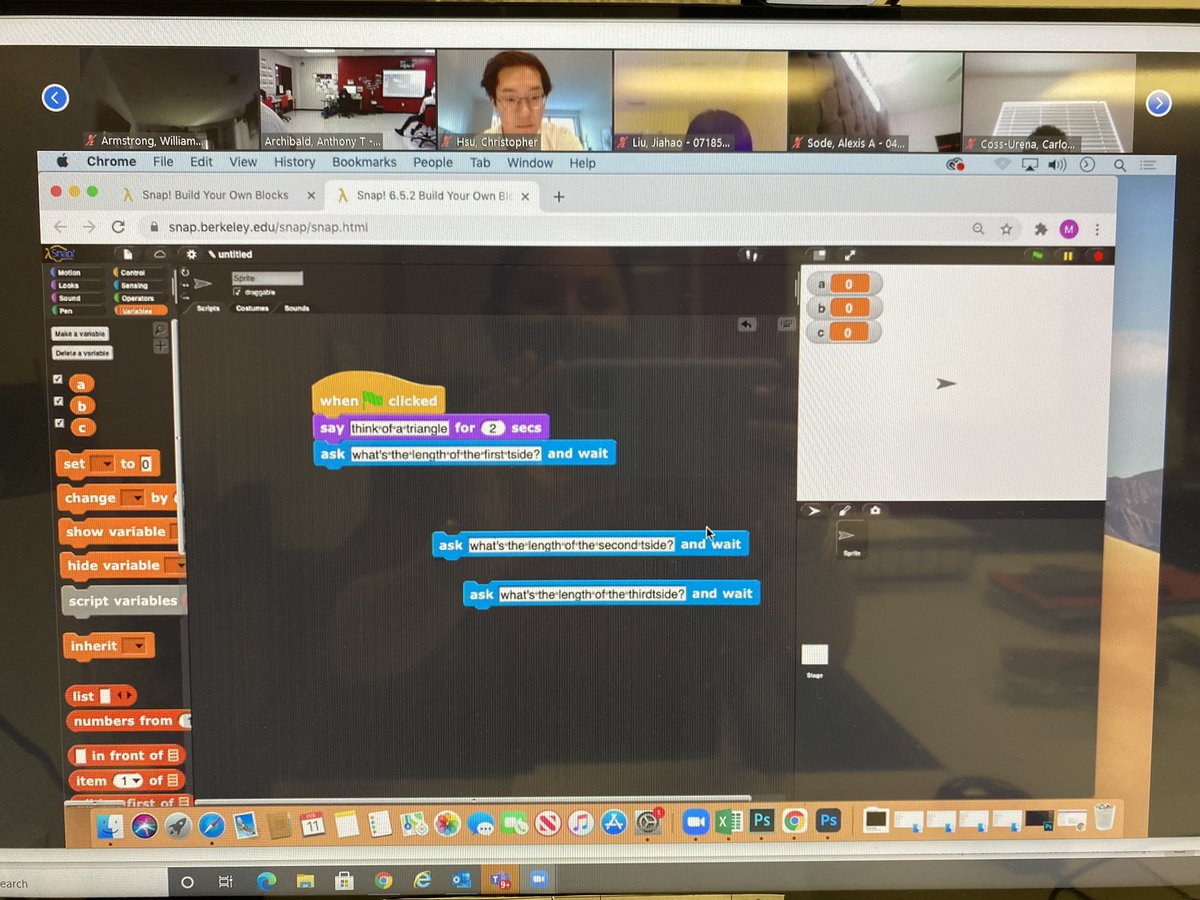 SpartanMagnet's tweet photo. Coding &amp; Geometry - Ms. Jimenez’ coding class collaborates with @TEALSProgram to create a program that will classify triangles on the basis of sides and angles. https://t.co/bo5gKioLRE