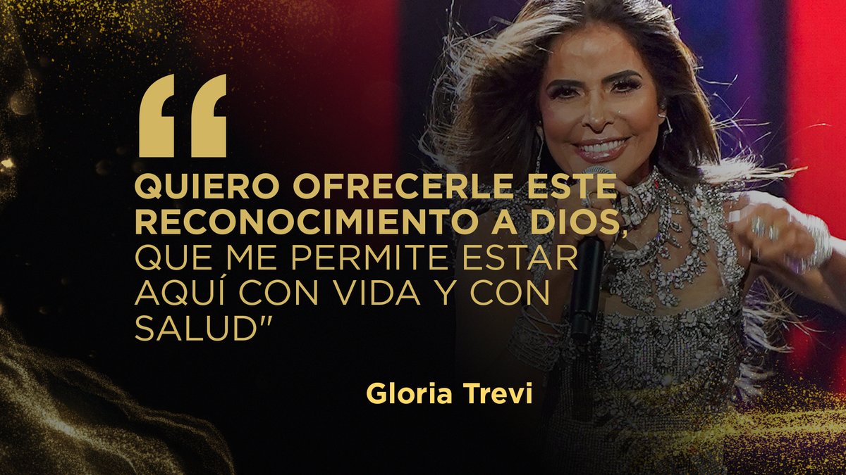 premiolonuestro's tweet photo. .@GloriaTrevi agradecida por este reconocimiento a su trayectoria y carrera en #PremioLoNuestro #PLNMoments https://t.co/C8pLiGwah0