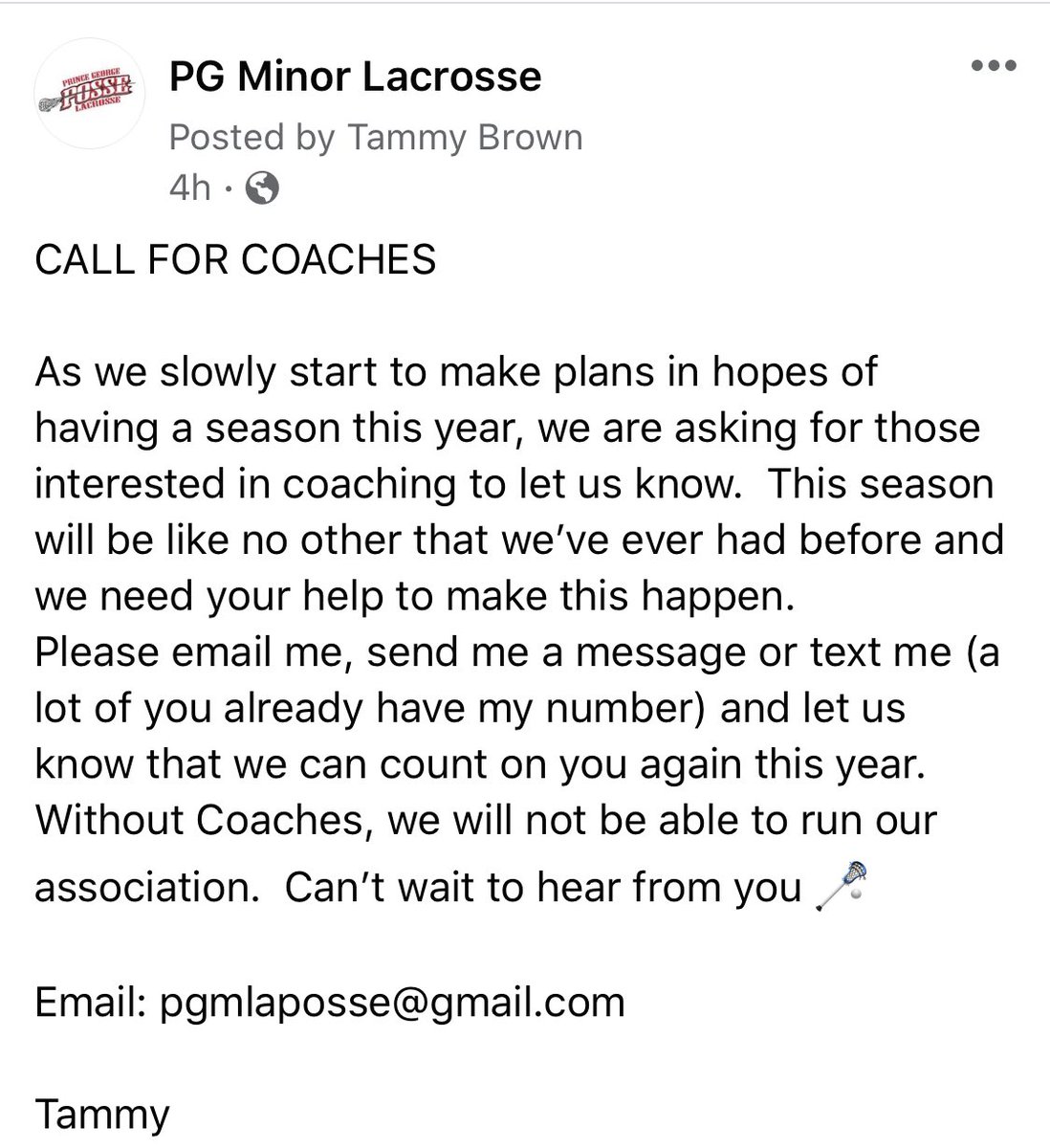 Calling all coaches