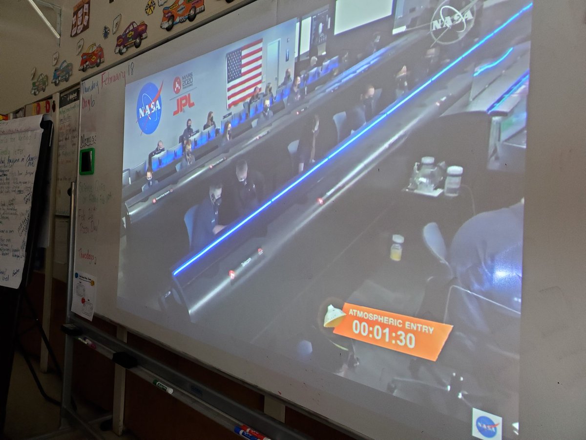 2bMysterE's tweet photo. We had a memorable afternoon watching the #NASAPerseverance rover land safely on Mars. Way to go #NASA you have inspired many future space scientists today @marionLRSD https://t.co/4pCLKDcdyq