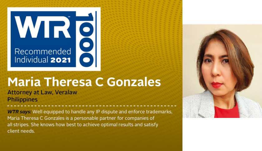 veralawph's tweet photo. Atty. Gonzales is once again featured in the World Trademark Review 1000 as a recommended expert with the following citation: https://t.co/GYUM0UZFGi