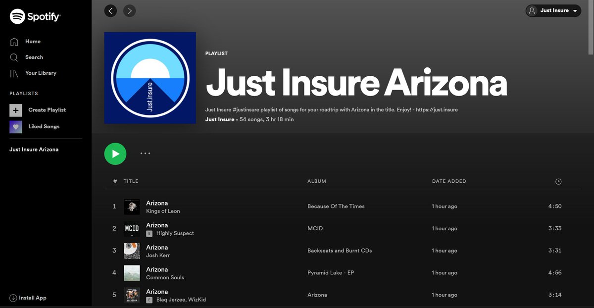 Just_Insurance_'s tweet photo. Where in the world is #justinsure ??? 

Here's a song playlist full of clues: https://t.co/S5V11wAuqW 

#arizona #insurance #carinsurance #autoinsurance #music #roadtrip #Spotify #spotifyplaylist @just_insure https://t.co/JP9nAOsnYK