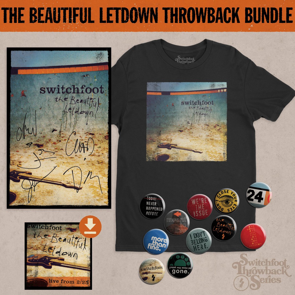 switchfoot's tweet image. The Beautiful Letdown merch has arrived! Get your throwback gear in time for our special Beautiful Letdown Anniversary next Thursday, February 25th! ✌🏻

🛒: switchfoot.com