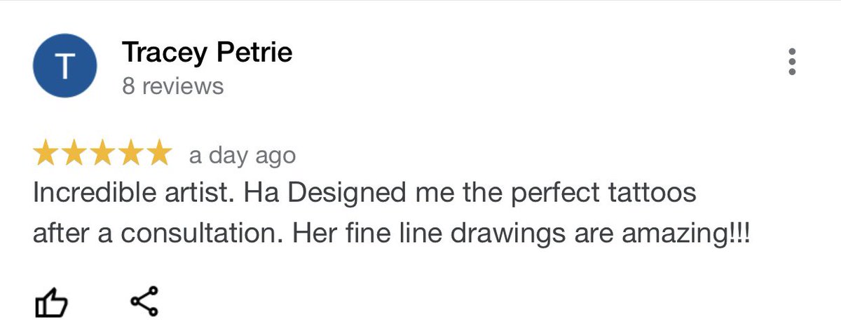 RockPty's tweet photo. Some reviews from the last few months.
We love seeing our clients leave in love with their new tattoo! 

#tattoostudioreviews #melbourne #melbournetattoo #realism #watercolour #freeconsultatiom https://t.co/g3w2irbeRd
