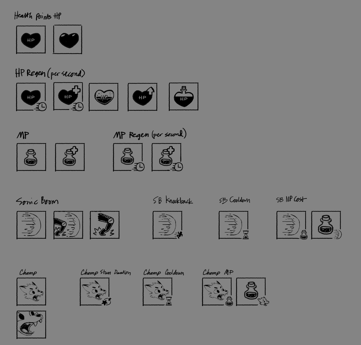 SpiritDefense's tweet photo. We're close to our Beta Launch folks -- keep an eye out for the announcement in the next few weeks! #indiedev #spirtdefense #indiegame 

We recently got our stat icons in. Here's a little backroom peak of @Pixlrick 's sketches of the Castle icons! https://t.co/urmkbIjJoi