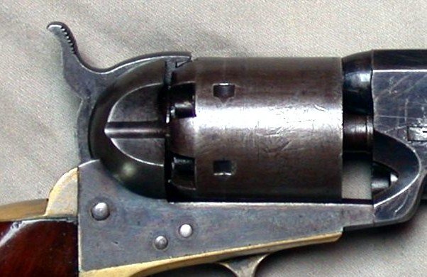 Because cap-n-ball revolvers are a pain to load, they switch to cartridge conversions whenever they're fired. You can tell because the cylinder nipples disappear & are replaced with loading gates. Cartridge pistols were a post-War innovation but the change is understandable...
