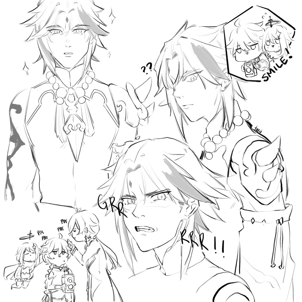 Xiao sketches ? took him so long to get 
--
#xiao #GenshinImpact 