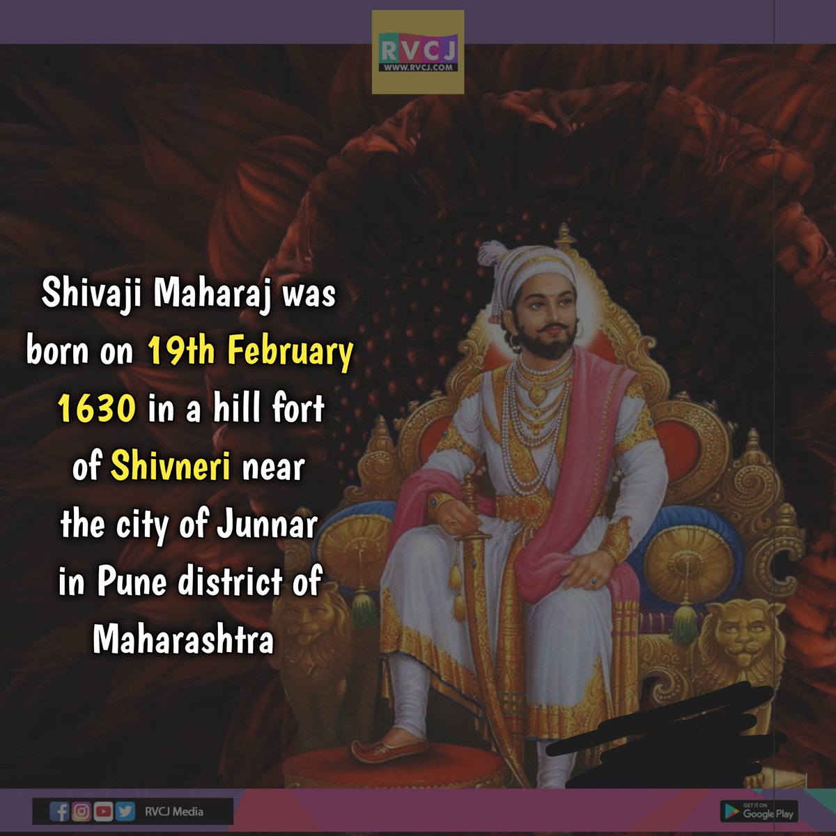 RVCJ_FB's tweet photo. Remembering Chhatrapati #ShivajiMaharaj on his birth anniversary (1/3) 🙏🏻🙏🏻 https://t.co/Bxhptb4Ib6