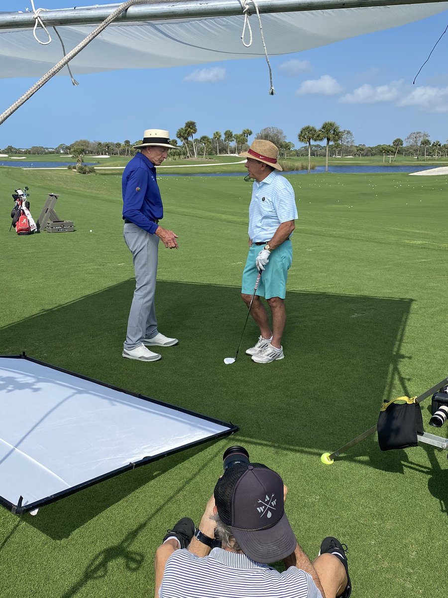 Big thanks to my friend Nick Saban <a href="/AlabamaFTBL/">Alabama Football</a> for taking time out of his vacation to do an interview <a href="/GolfDigest/">Golf Digest</a> with <a href="/CoralCreekClub1/">Coral Creek Club</a> Director of Instruction and <a href="/hallylead/">Hally Leadbetter</a>. Very  excited to see this issue and Hally’s big match against Nick