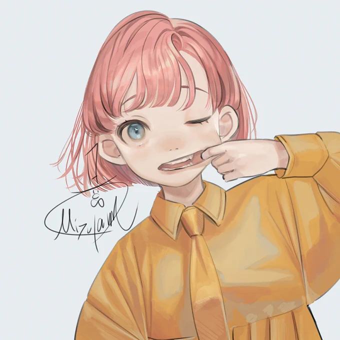 クリスタの色塗り練習で描いた子 