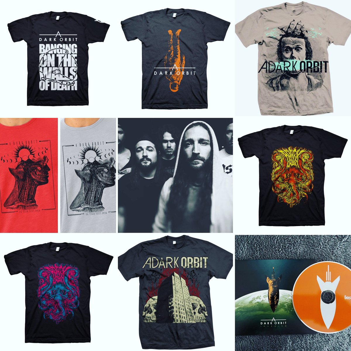 ADARKORBIT's tweet photo. Merch!!!!

We have finally posted all our remaining inventory of Merch that we have had tucked away for live shows. Please buy it all!

Very limited!

Plus physical copies of “Inverted” (CD) have been posted for purchase too. 

New music coming! 

-ADO

https://t.co/esiuXL7cA0 https://t.co/5BDvrznrHG